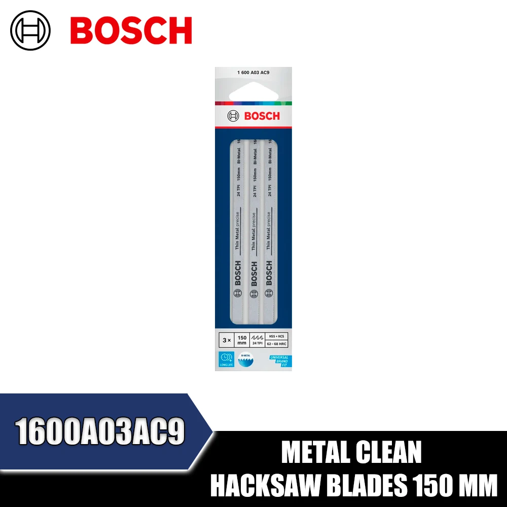 BOSCH 1600A03AC9 Metal Clean Hacksaw Blades 150mm 1600A03AL0 1600A03A7Z Metal Clean Hacksaw Blades 300mm Hand Tools