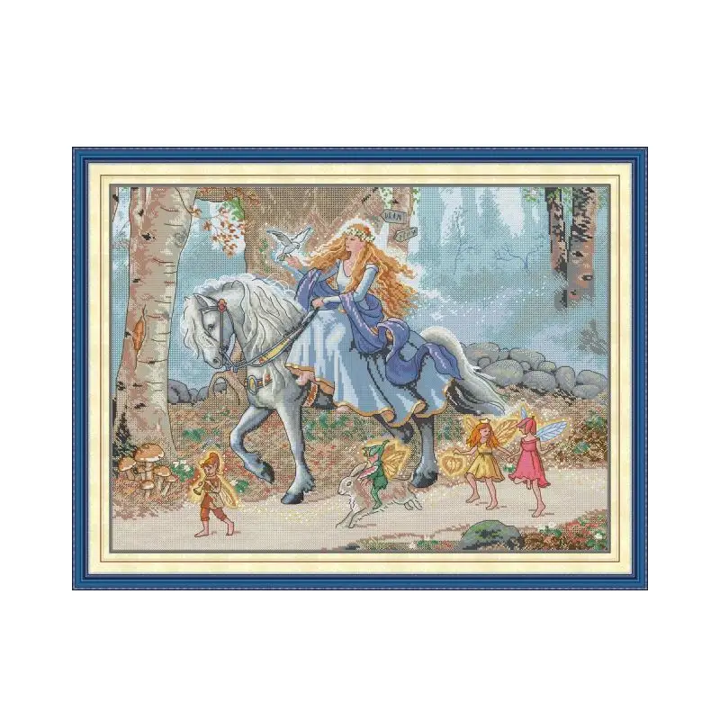 Princess Outing  cross stitch kit  14ct 11ct count print canvas hand sew cross-stitching embroidery handmade needlework