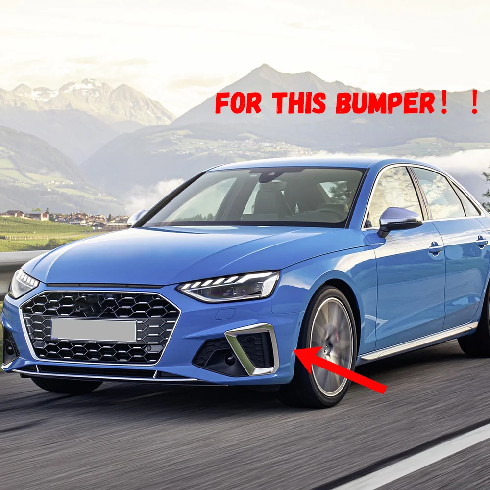 For Audi A4 S4 B9 TDI Sedan/Avant 2020-2024 Front Bumper Spoiler Wind Knife Side Skirt Front Lip Wind Air Knife Canards Splitter