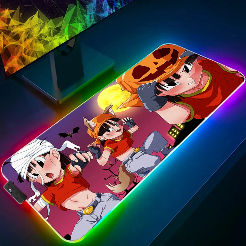 

Dragon Ball Mouse Pad RGB Gaming Accessories Gabinete Gamer Computer Desk Mat Backlight Keyboard Tablet Anime Large Mousepad LED