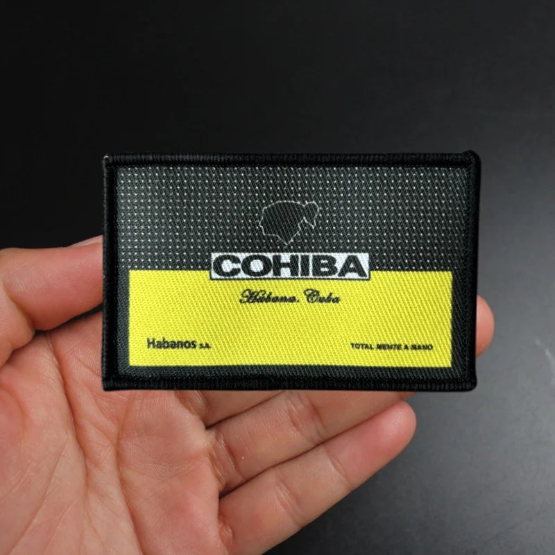 Cohiba remendo em roupas moral crachá impresso braçadeira gancho loop militar tático remendos mochila adesivos