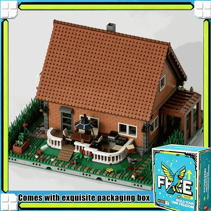 New 6389PCS Suburban Family House Modular Villa Building Blocks Custom Puzzle Architecture DIY Assembly Model Display Xmas Gift