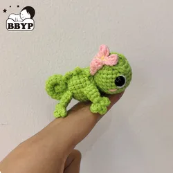 Cute Lizard Charm Keychains Cartoon Mini Hand Knitted Car Keyring Lovely Backpack Handbag Pendant Couple Keyholder