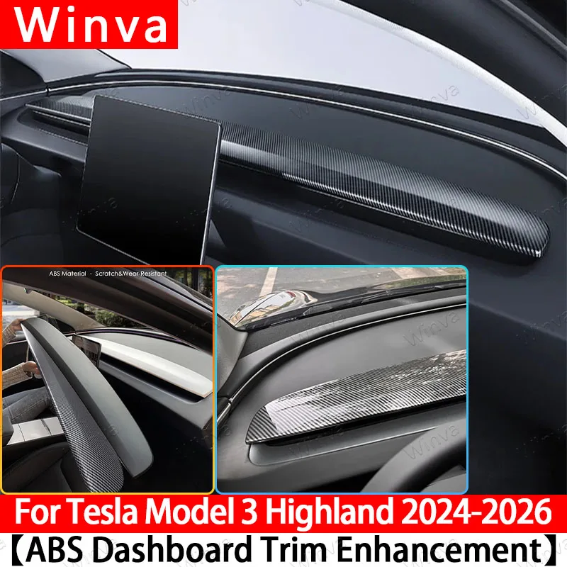 

for Tesla Model 3 Highland 2024 2025 2026 with ABS Dashboard Cover & Air Outlet Trim – Stylish, Durable Interior Accessories