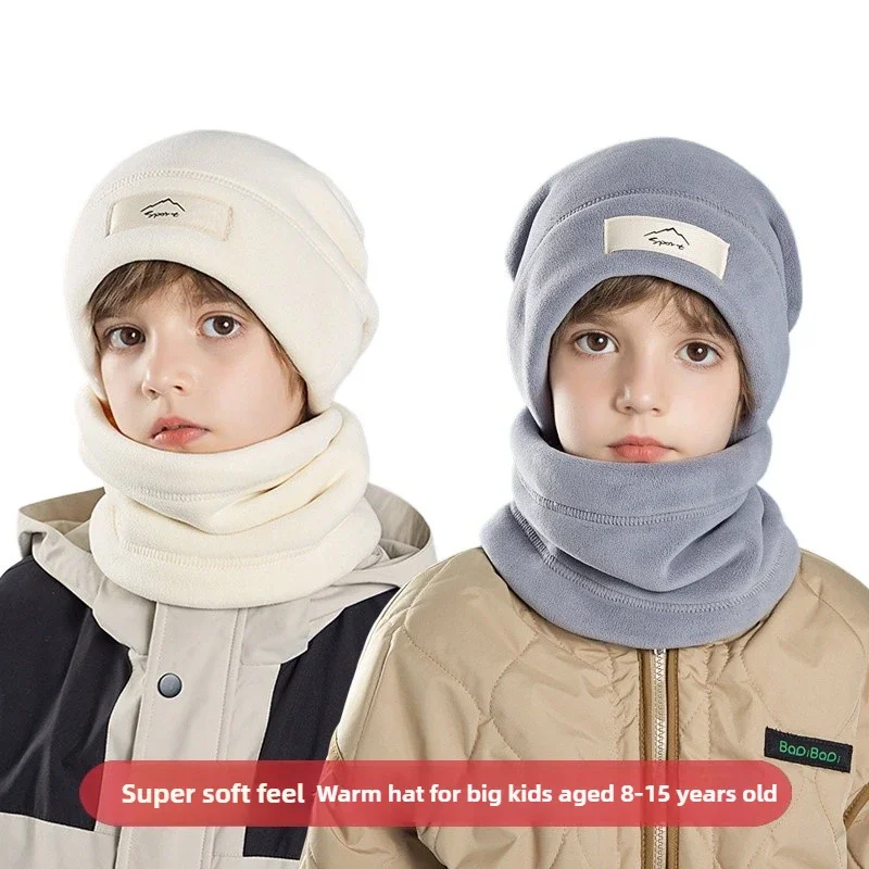 Kids Winter Hat Neckwarmer Windproof Polar Fleece Balaclava for Children Thermal Head Hat Scarf Sets Cycling Skiing Hooded Cap