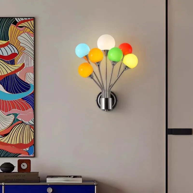 Creativity Colorful Balloons Wall Lamp Modern Designer Wall Sconces Children’s Room Atmosphere Art Decoration Home Light Fixture