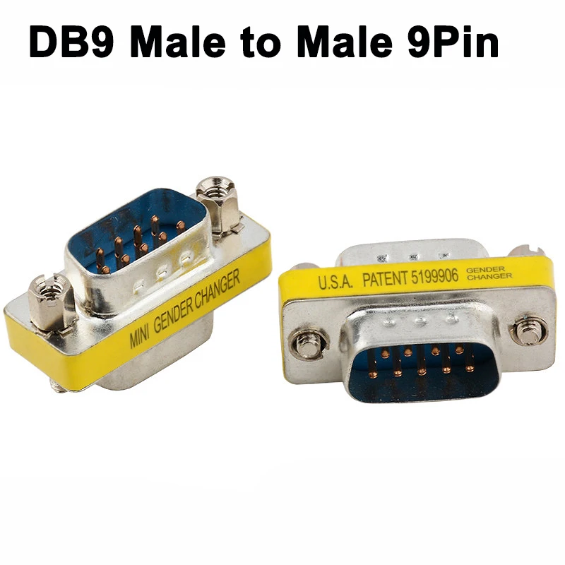 

DB9 MINI Gender Changer adapter RS232 Serial plug Com Connector Male to Male plug 9Pin