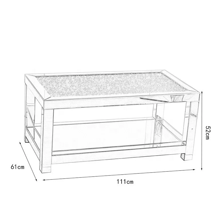 

Foshan furniture diamond coffee table living room furniture new design coffee table custom glass table high quality silver