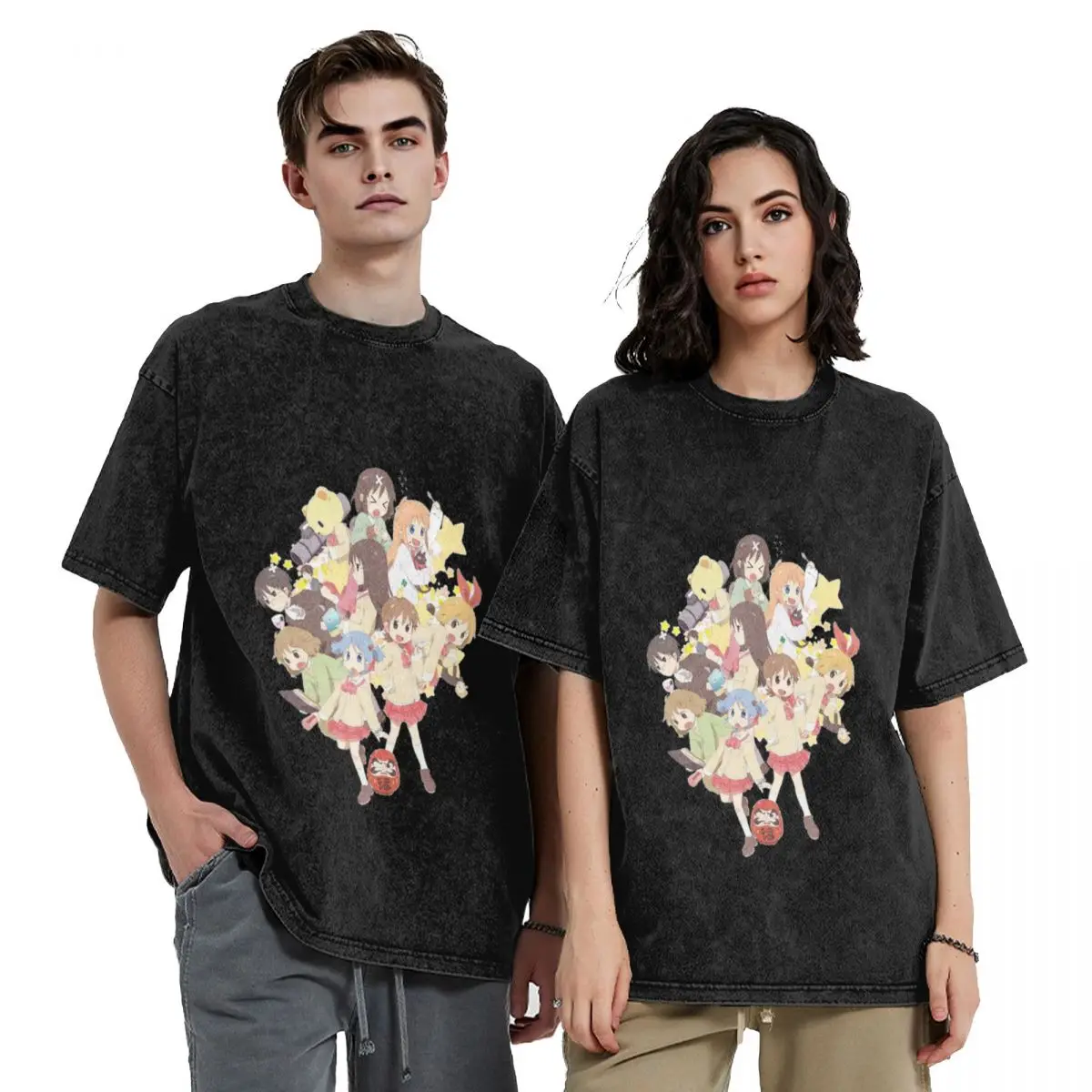 

Nichijou Characters Group Artwork T-Shirt Luxury man graphic shirts gifts for boyfriend funny t shirts for men