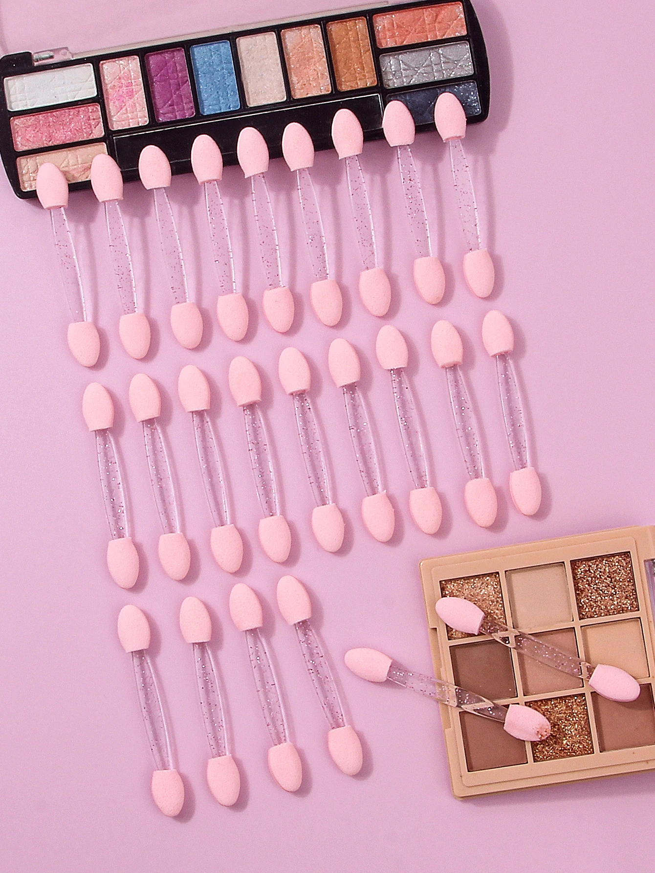 50pcs Disposable Eye shadow Brush Makeup Dual Sided Sponge Nylon Set Eye Shadow Brushes For Cosmetic Applicator Makeup Tools