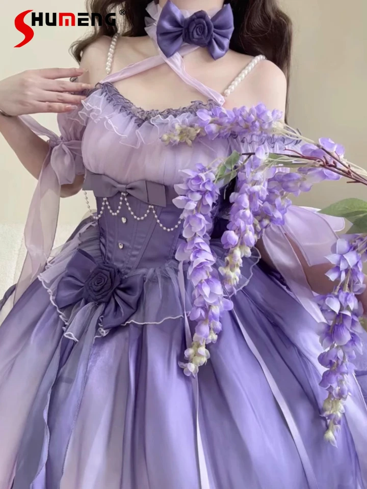 Sweet Flower Wedding Purple Lo Dress Women's Slim-Fit Short Lolita Halter Dresses Sweet Cuet Long Trailing Fairy Dress Summer - AliExpress 200000345 Sweet Flower Wedding Purple Lo Dress Women's Slim-Fit Short Lolita Halter Dresses Sweet Cuet Long Trailing Fairy Dress Summer - AliExpress 200000345