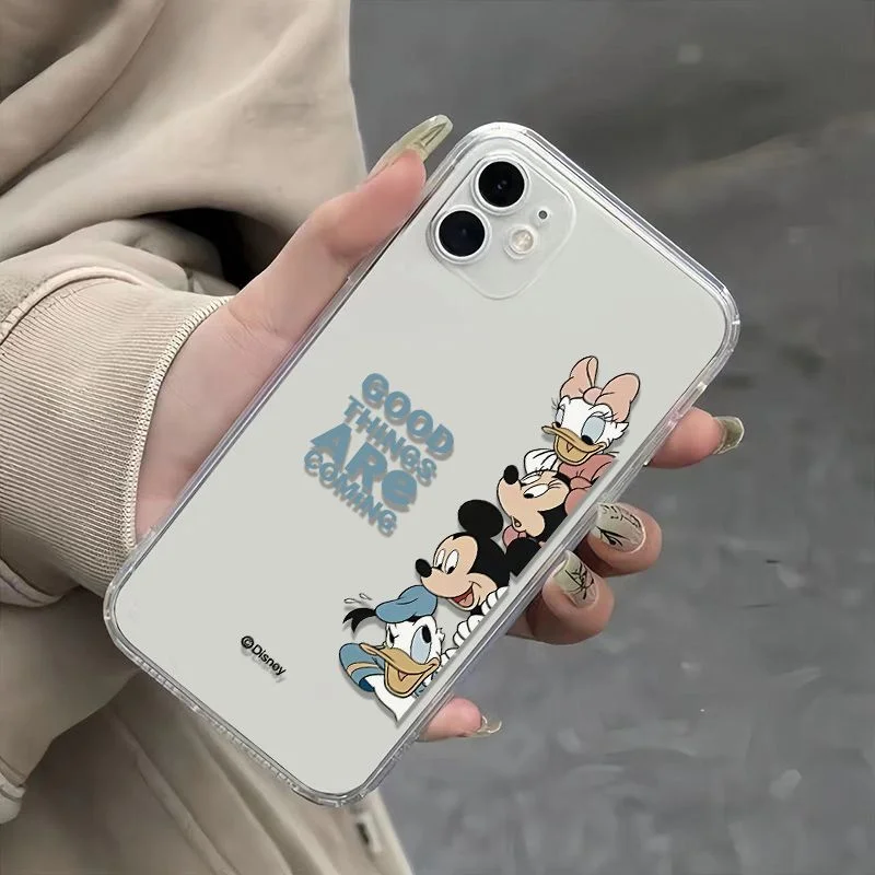 Cartoon Mischievou Minnie Mickey Daisy Donald Duck Side Probe Phone Case For iPhone 11 12 13 14 15 16 17 Pro Max Plus Air Cover view 6