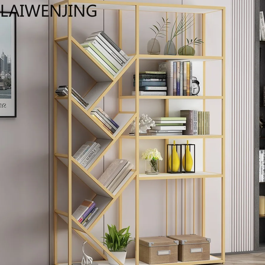 

SGF wrought iron rack floor-to-ceiling household simple solid wood multi-layer storage display