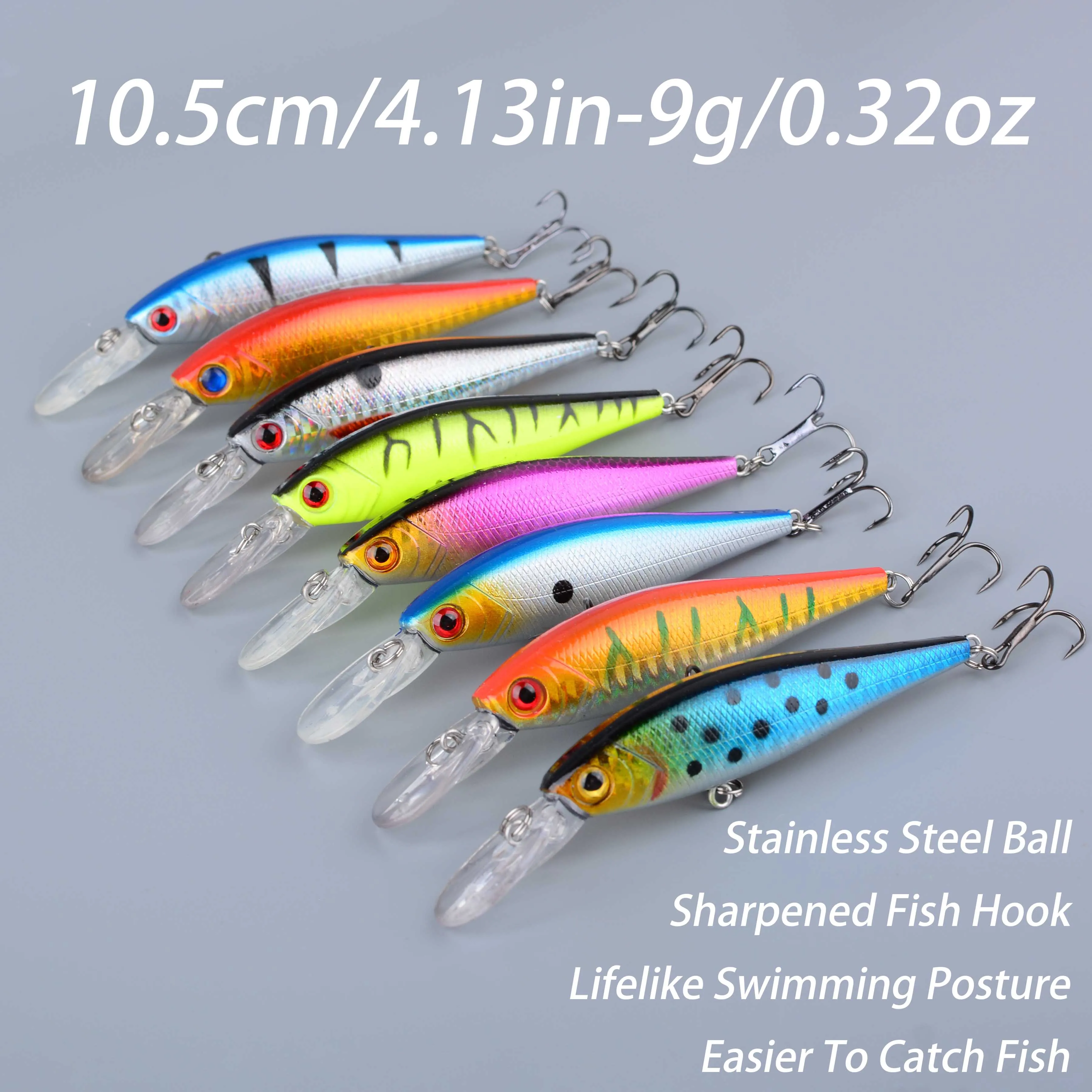 Señuelo wobbler crankbait minnow flotante para lubina y lucio realista - imagen 5