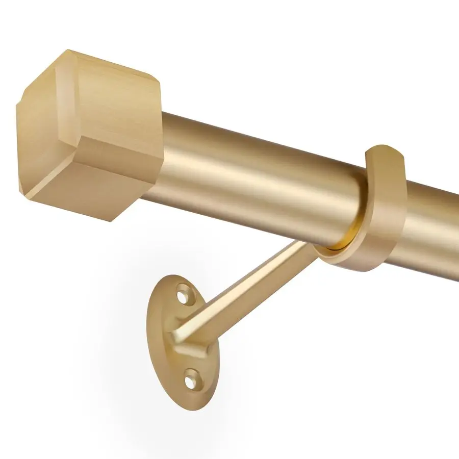 

Curtain Rods,with Square Cylindrical Aluminum Alloy Finials,1 Inch Heavy Duty Drapery Rods Adjustable Length 367236ft,Gold