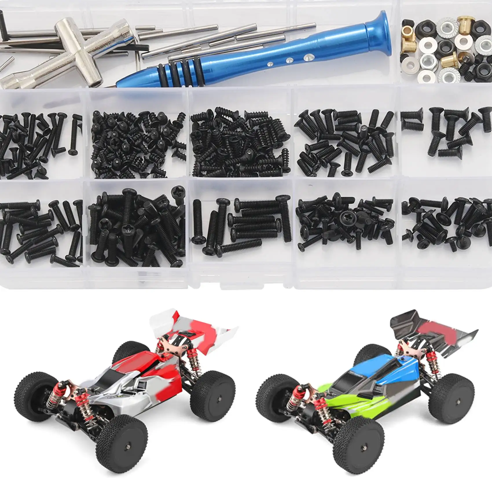 M2 M2.5 M3 Screw Fastener Kit Cross Sleeve Hex Wrench Swing Arm Pin Screws for WLtoys 144001 1/14 RC Car Spare PartsB87B