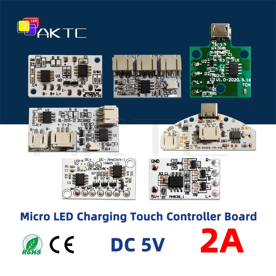 Płyta sterowania dotykowy Mini LED do ładowania 5V 2A pojedynczy/podwójny/ściemniacz RGB włącznik/wyłącznik panelu do lampek do zdjęć bukowych