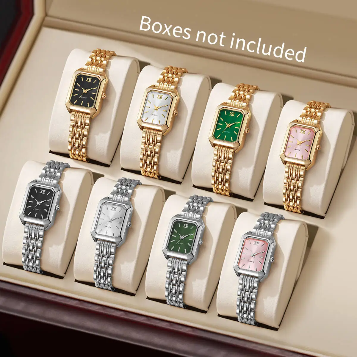

8PCS/Set Fashion Rectangle Women Watches Luxury Analog Quartz Wristwatch Reloj Mujer（Without Box）