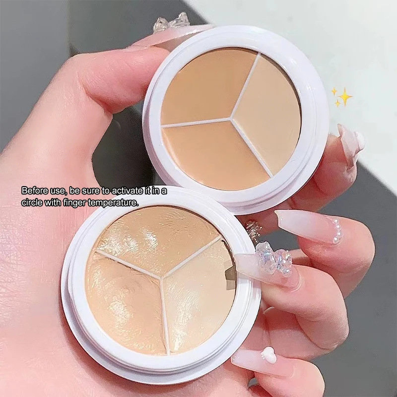 Make-up 3-Farben-Concealer-Palette Spot Acne Print Repair Foundation Augenringe sind nicht leicht zu kleben, Puder, wasserfest, langlebig