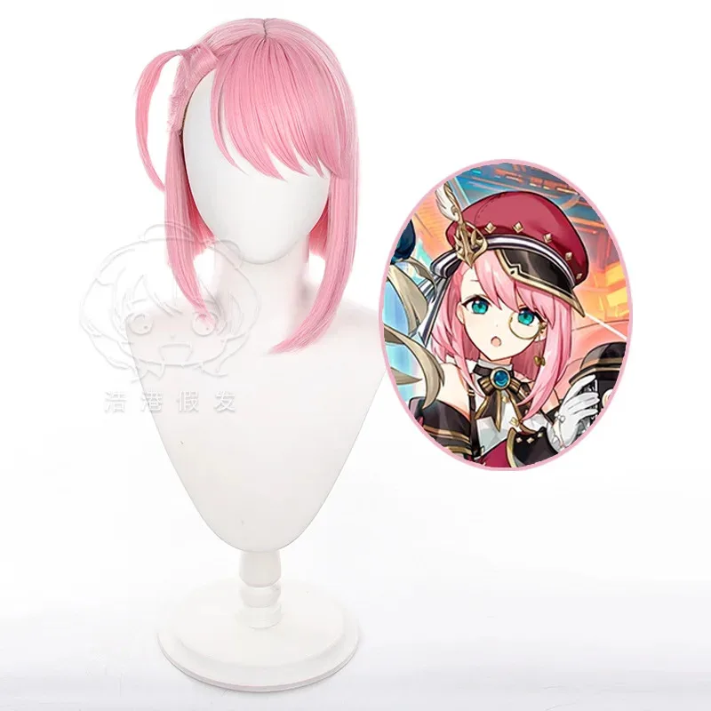 Genshin Impact Charlotte cosplay cheveux synthétiques résistants à la chaleur perruques de fête d'Halloween