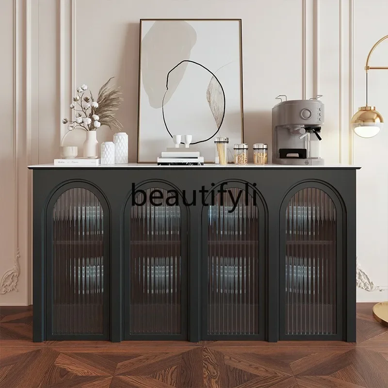 

American Style Solid Wood Light Luxury Sideboard Decorative Cabinet Hall Cabinet Changhong Glass Entrance Cabinet