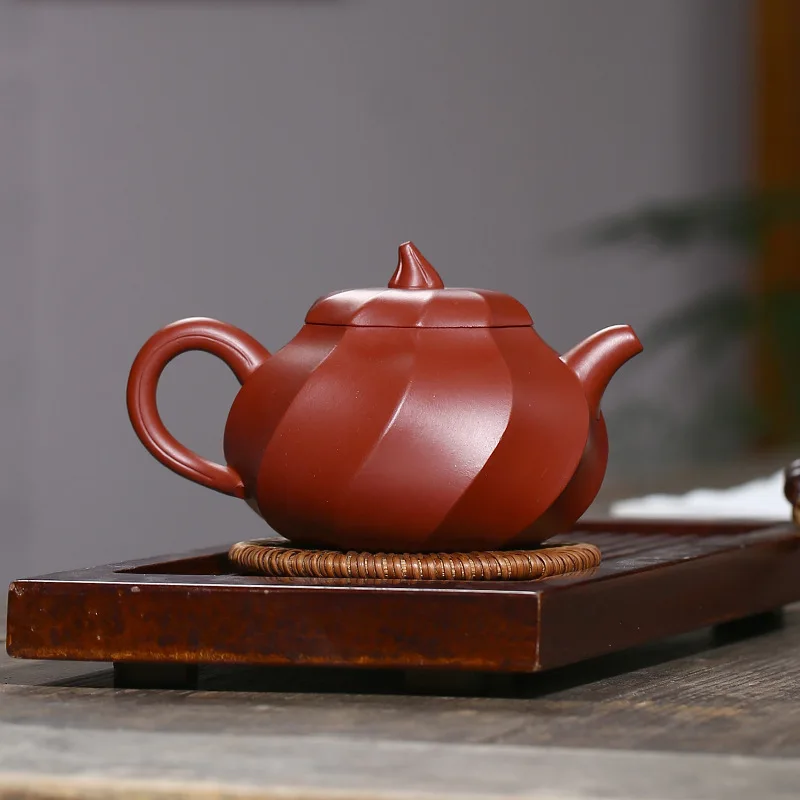 Dahongpao Tea Rib Pattern Eggplant Section Pot Kung Fu Tea Set Yixing Purple Clay Pot Wholesale Factory Direct Sales Teapot Deli