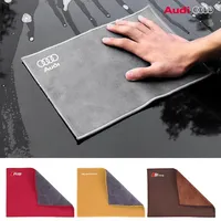 Microfiber Cleaning Suede Car Logo Towel Drying Rag Cloth For Audi RS QUATTRO Sline A3 A4 A6 A5 Q5 A1 Q7 Q3 Q2 Q8 A7 A8 TT RS3