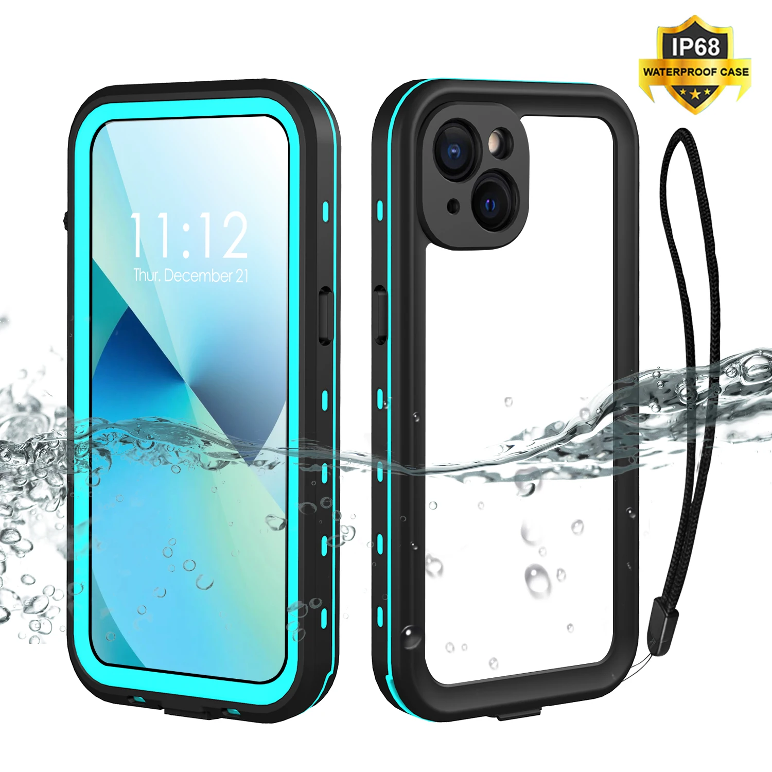 IP68 Waterproof Case for iPhone 13 12 11 Pro Max Shockproof Dust Proof Phone Cover Built in Screen Protector Swim Outdoor Sports