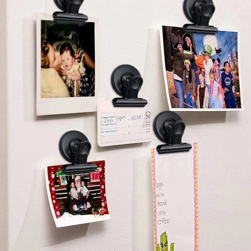 

New 8 piecs Fridge Magnets clips with Anti-Scratch Sticky Pads Refrigerator Magnetic Clips strong heavy Whiteboard Magnets Clip