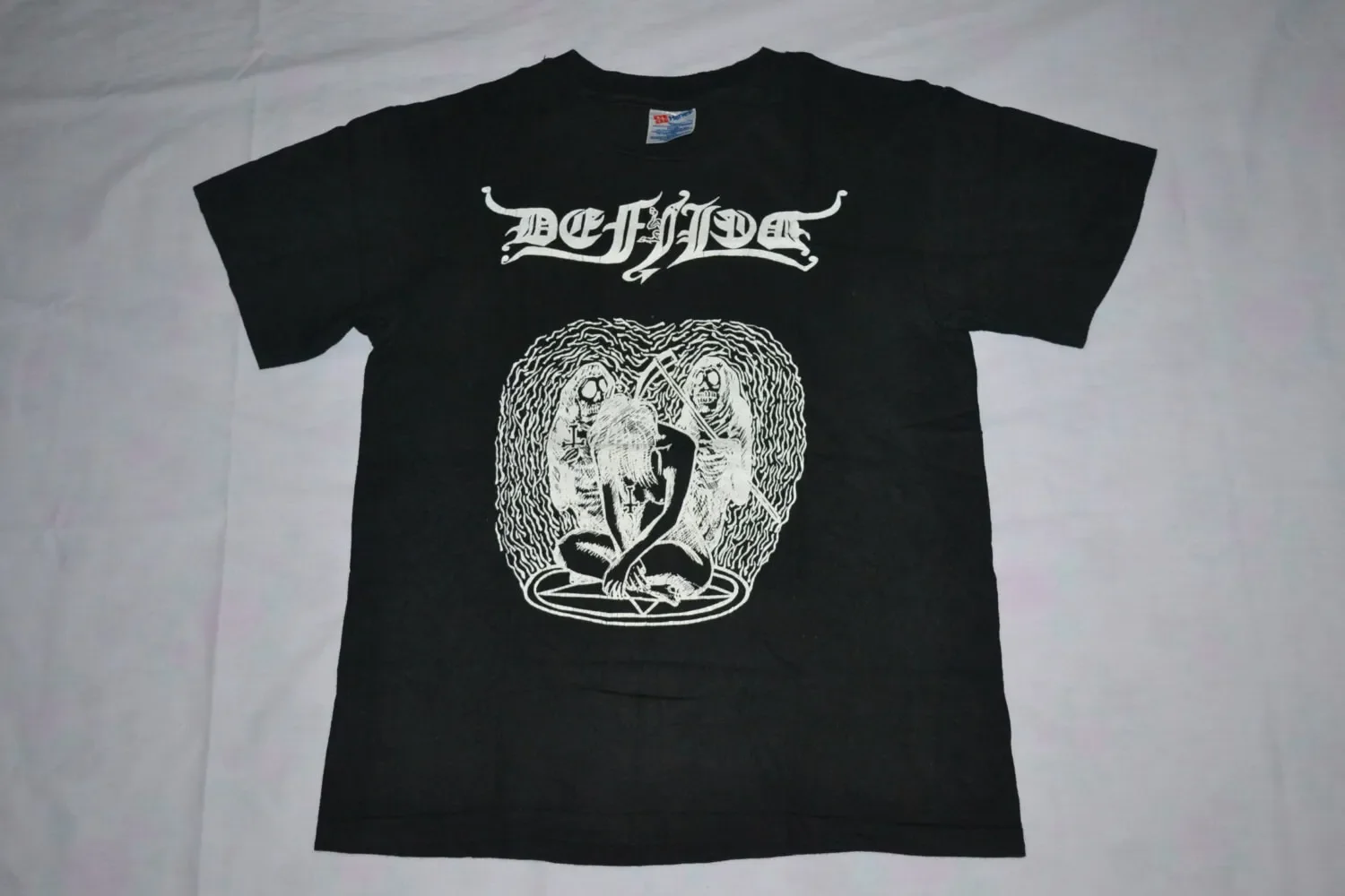 Vintage 90s DEFILED Fall Into Hostility Japanese death metal Tour Concert promo rare T shirt