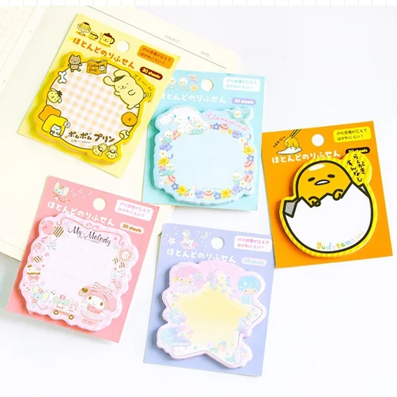 Imagem -06 - Lot Kuromi Melody Memo Pad Sanrio Pochacco Sticky Notes Stationery Label Notepad Planner Sticker Post School Supplies 10 Pcs