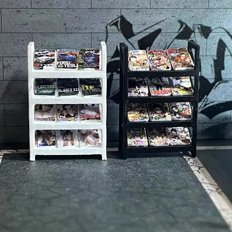 

1/64 Diorama Magazine Rack Model City Garage Workshop Props Scene Display Model