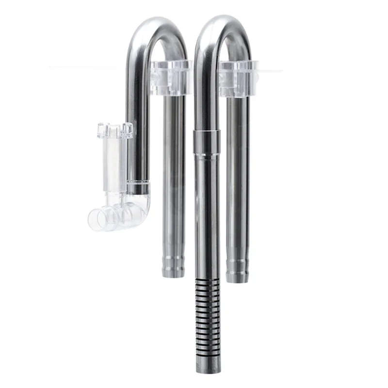 ABJN-Shrimp Hose Water Inflow& Outflow Skimmer Waterweed Waterwheel Pipe Fish Tank Filter Accessories Bracket Aquarium