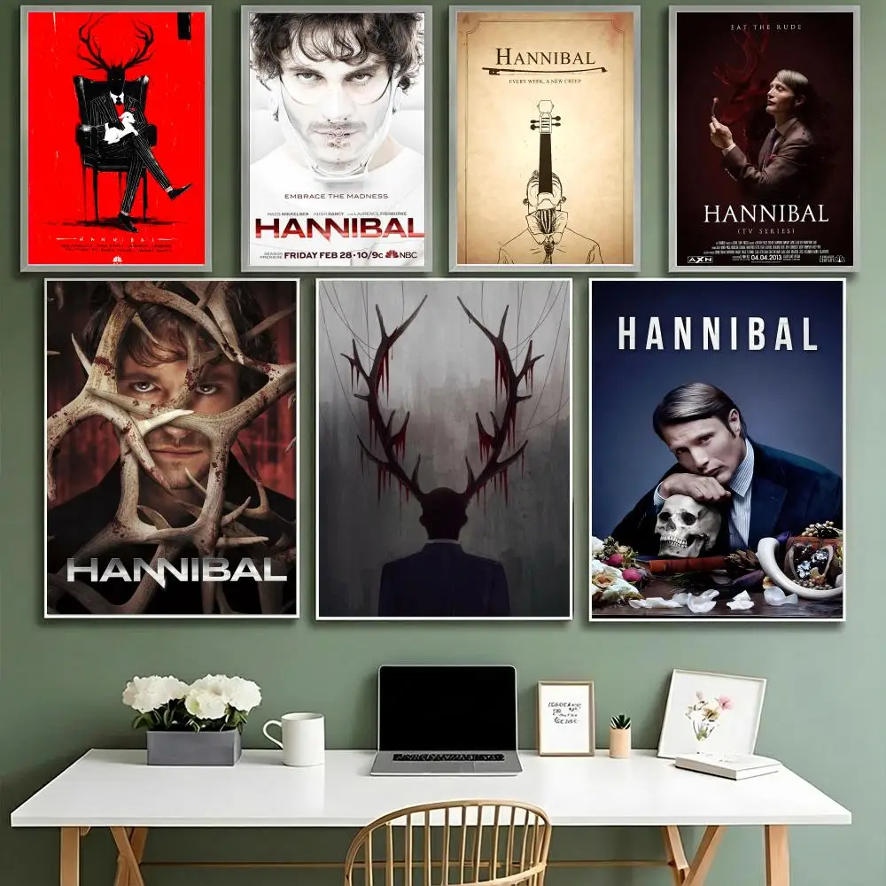TV Show Art H-HannibalS Poster HD Waterproof High-Toughness Self-Adhesive Wall Decor Universal