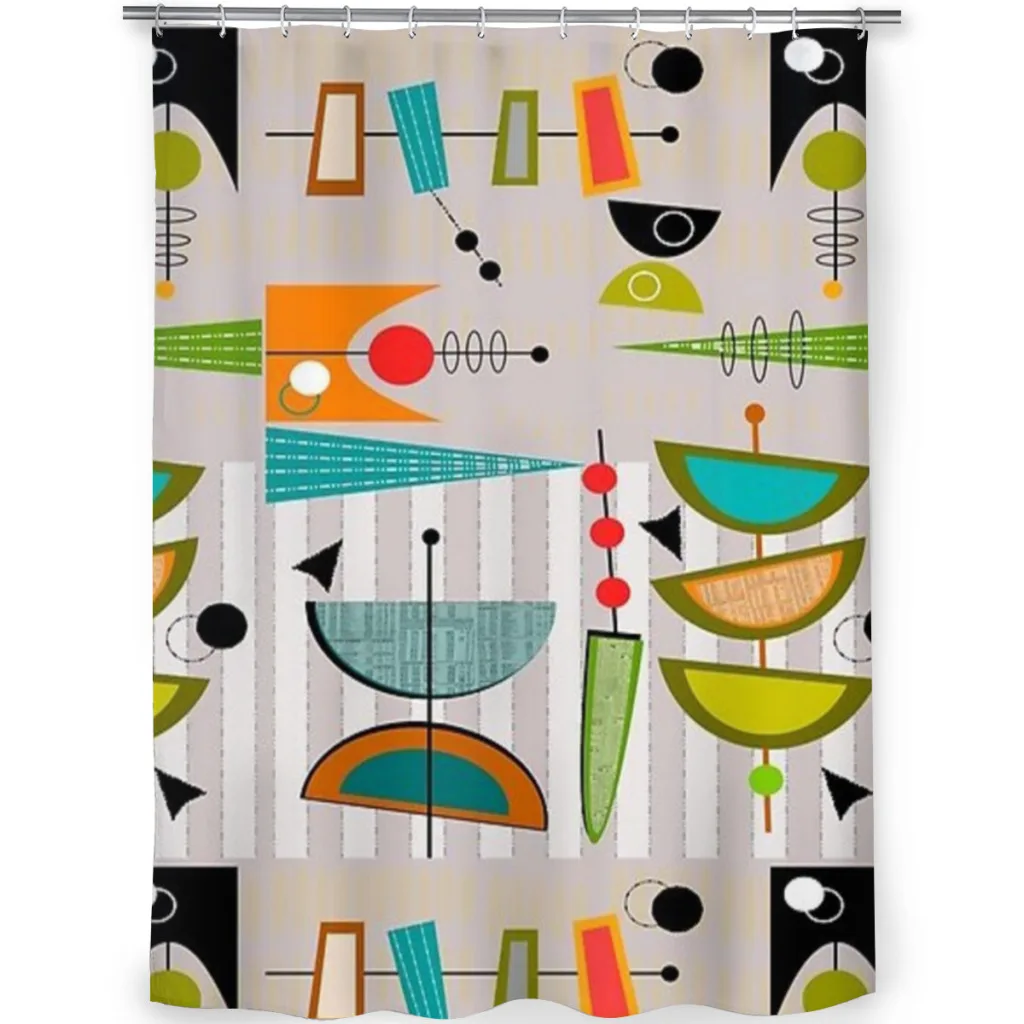 Shower curtain Bathroom  Mid-century Modern Abstract #55 decor Modern household Curtain Festival gift