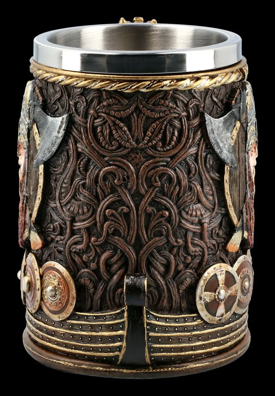 Neue Viking Warrior Doppel Axt Bier Becher Viking Medieval Pirate Drachen Kopf Schlacht Bier Becher Bar Weihnachten Geschenk