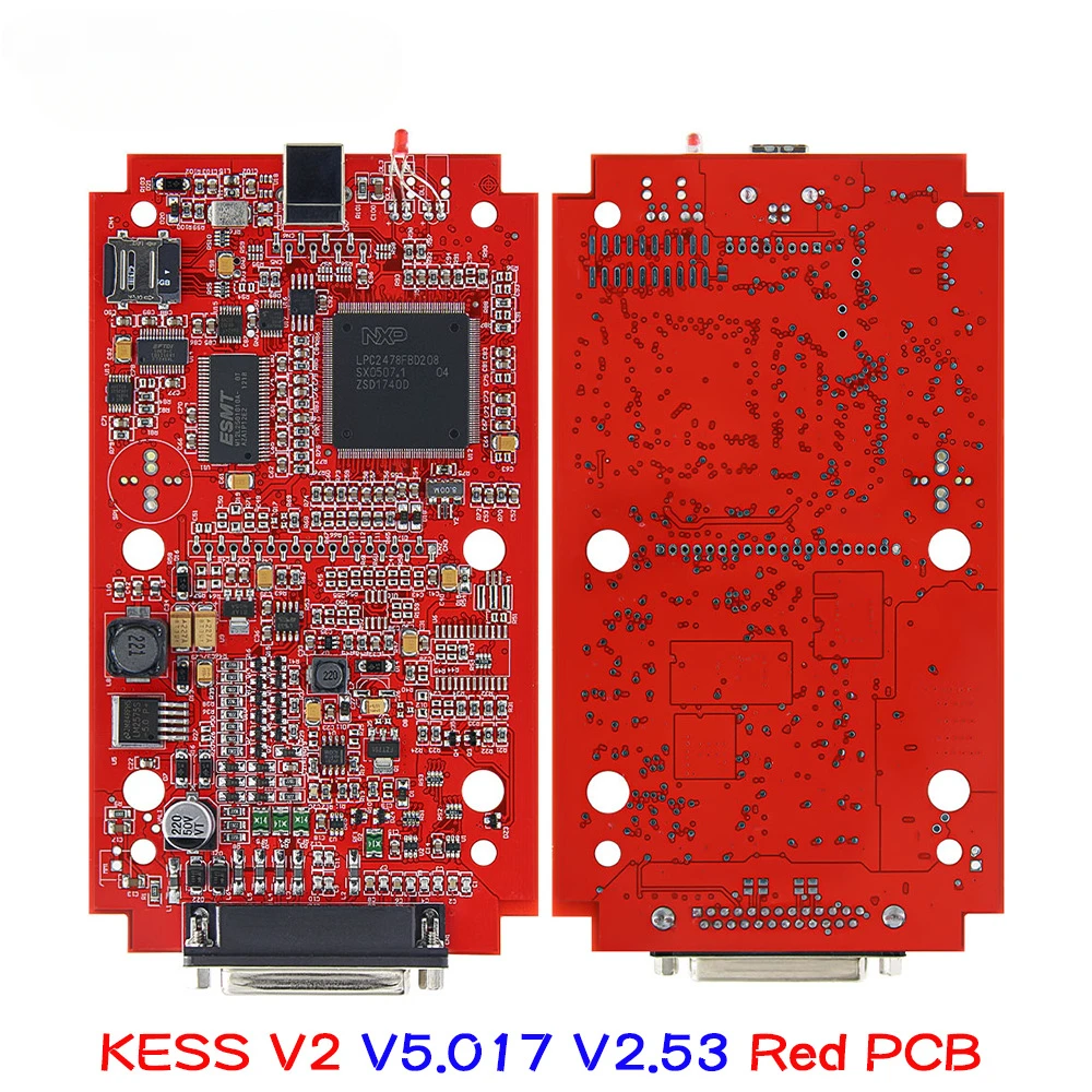 European Version KESS V2 Red PCB for V5.017 KSuite V2.8 No Tokens Master ECU Chip Tuning Diagnostic Accessories Vehicles Tools