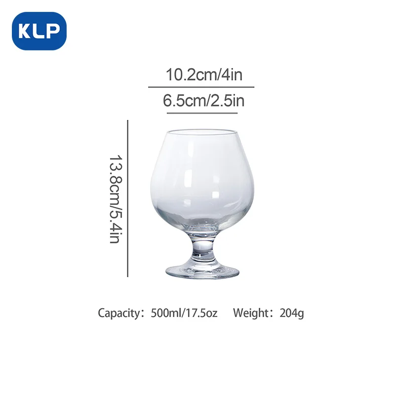 KLP 1pcs Lead free glass brandy stemmed tall wine glass, domestic or commercial, can be used for foreign wine, whisky, brandy