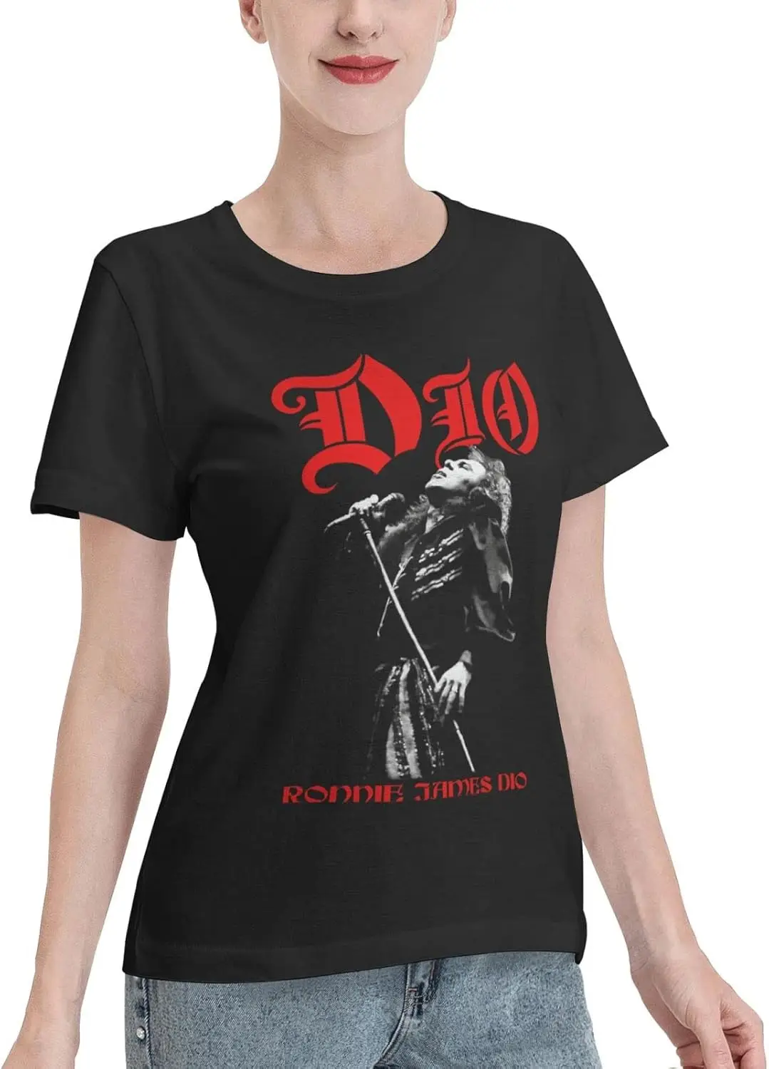 American Ronnie Rock James Singer Dio Shirts Women's Summer Tops Cotton Short Sleeve Clothes Round Neck T Shirt