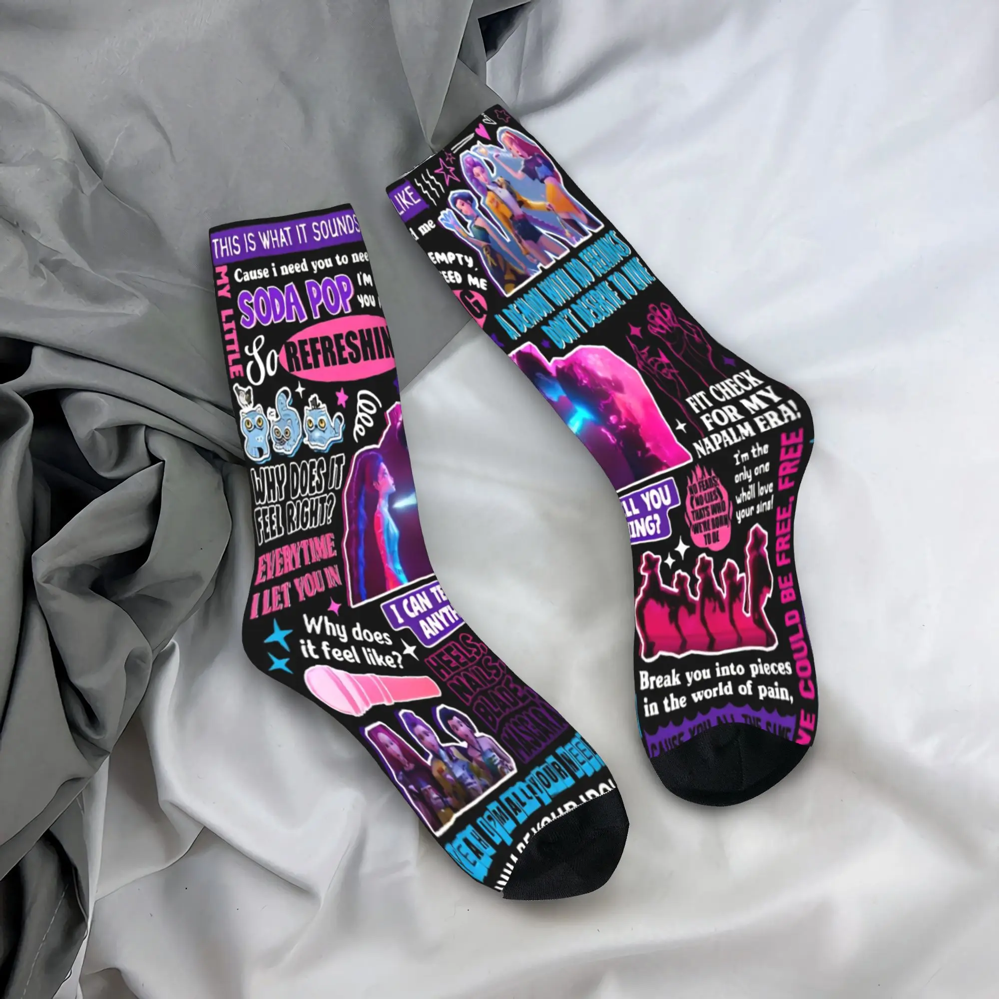 

Huntrix K-Pop Group Demon Hunters Theme Design Socks Accessories for Party Wear Cozy Sock