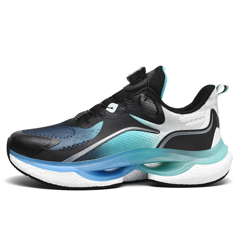 Chaussures de course coordonnantes à coussin d\'air pour hommes et femmes, baskets de sport légères, respirantes, confortables, athlétiques, plaque
