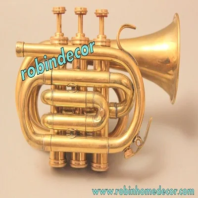 

AAA Decorative Showpiece Brass Pocket Trumpet Cornet Solid Brass Pocket Cornet