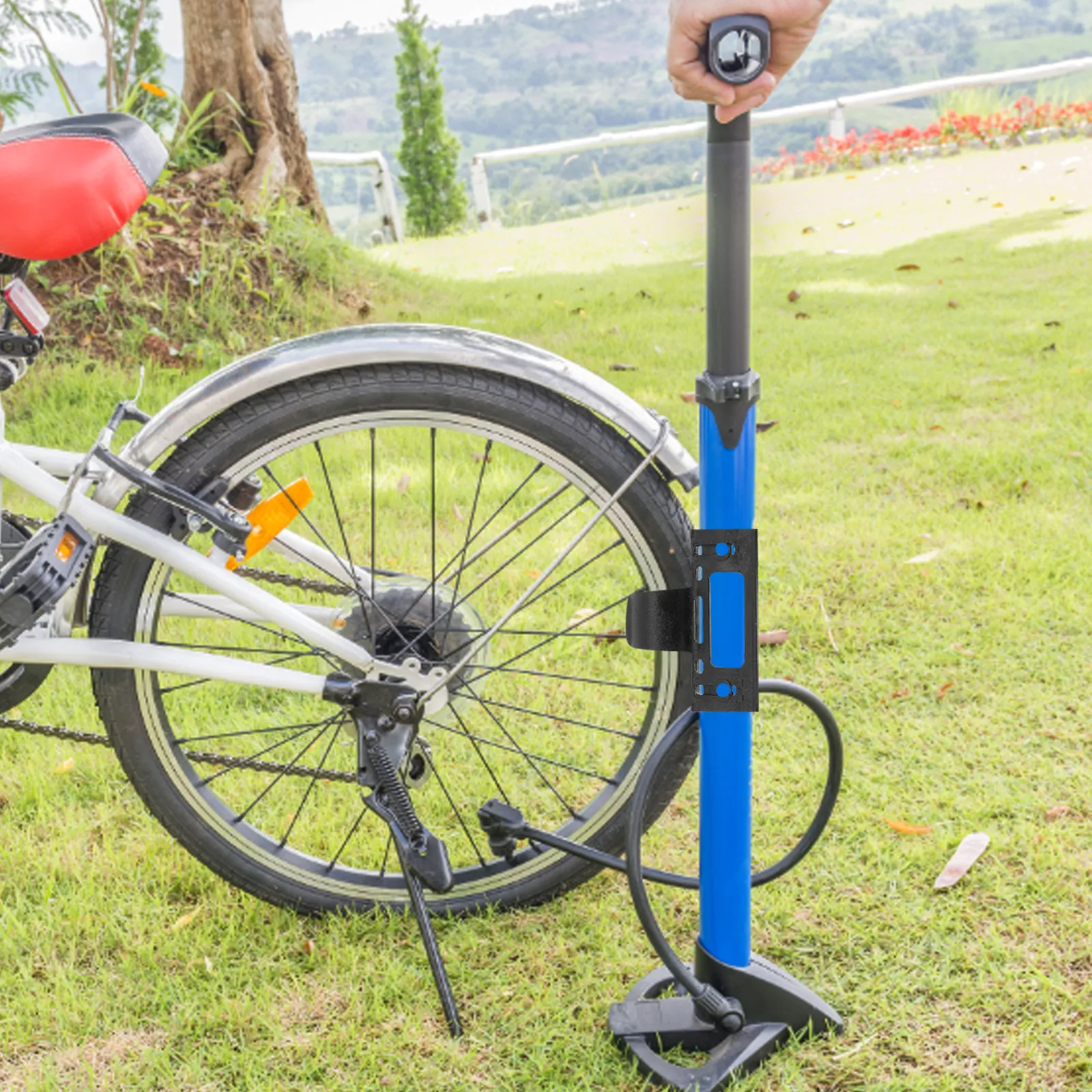 Bike Pump Frame Mount - ที่ยึดปั๊มลมจักรยานแบบพกพา 2 ชิ้น แข็งแรง ทนทาน สำหรับติดตั้งบนโครงจักรยาน