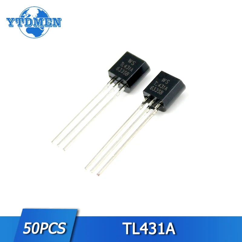 50pcs TL431A Transistor Kit Triode Transistors Set Electronic Component TL431 TO-92 PMIC Adjustable Shunt Regulator