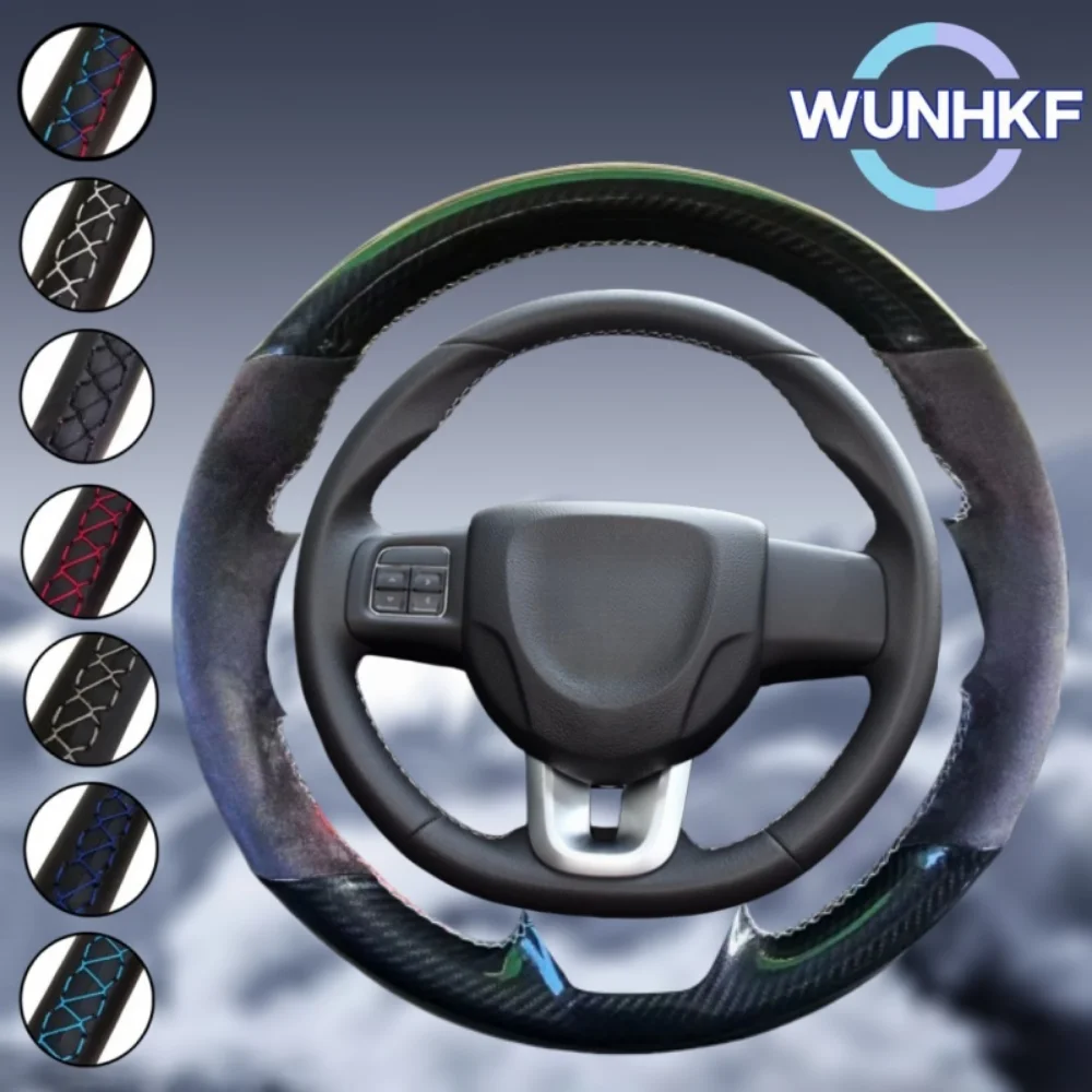 

Черный автомобильный плетеный чехол на руль для FIAT 500 Ducato Panda Grande Strada 600, замшевая кожаная накидка на руль, аксессуары