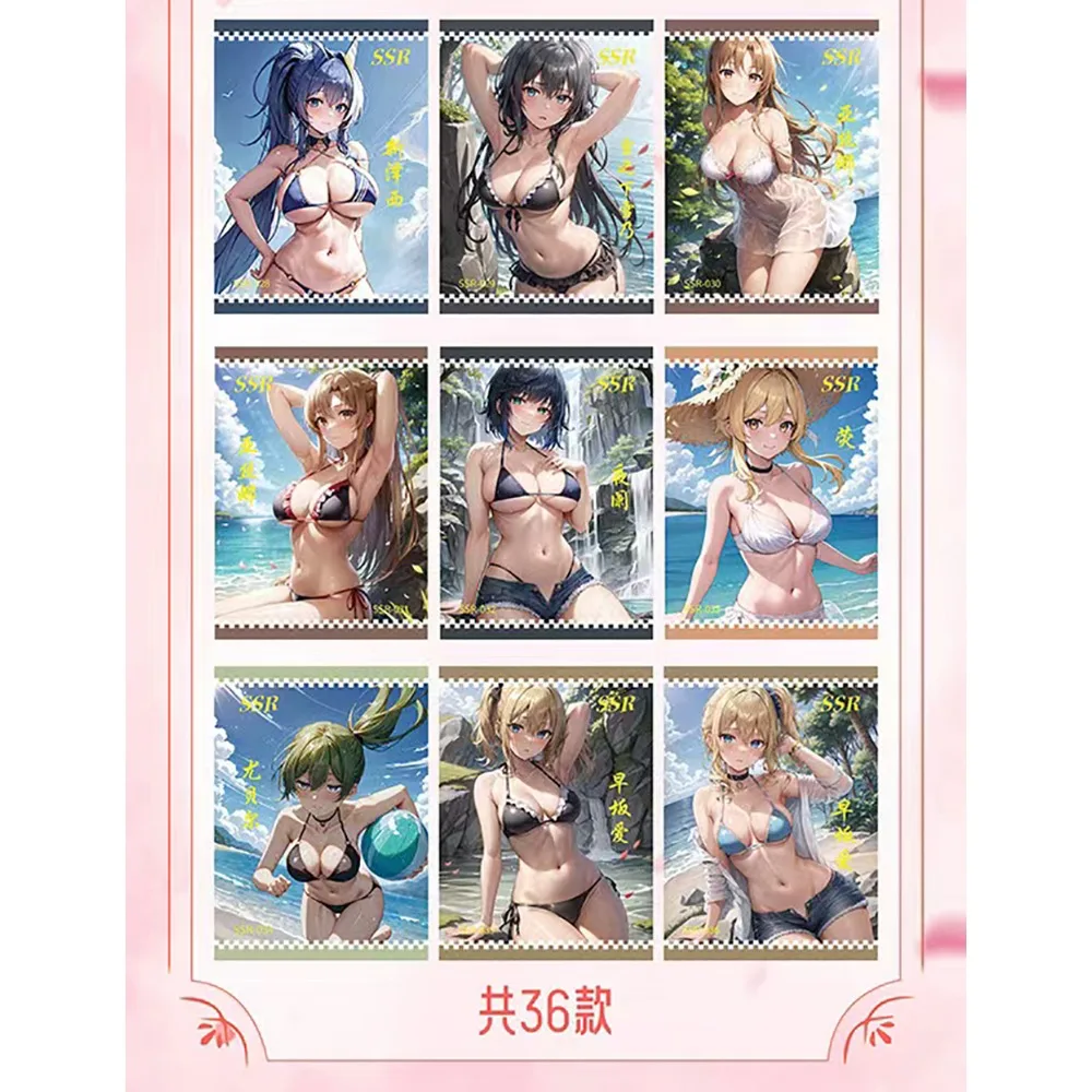 Girl's Feast Cards Goddess Story Series Anime Games Beauty Swimsuit Party Character Puzzle Card Kids Table Toys for Family Gifts