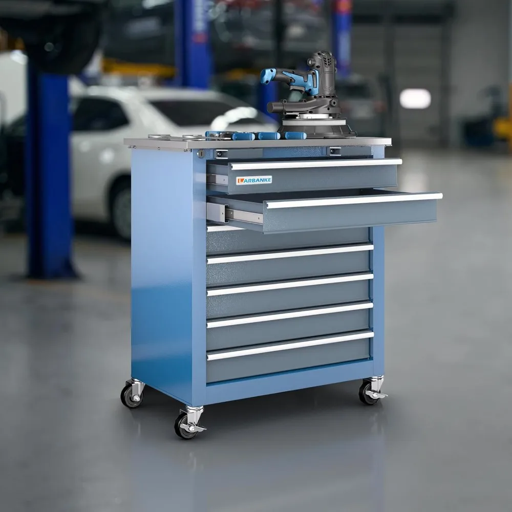 7-Drawer Rolling Tool Chest with Wheels and Anti-scratch Liners | Ideal for Home, Garage, Office