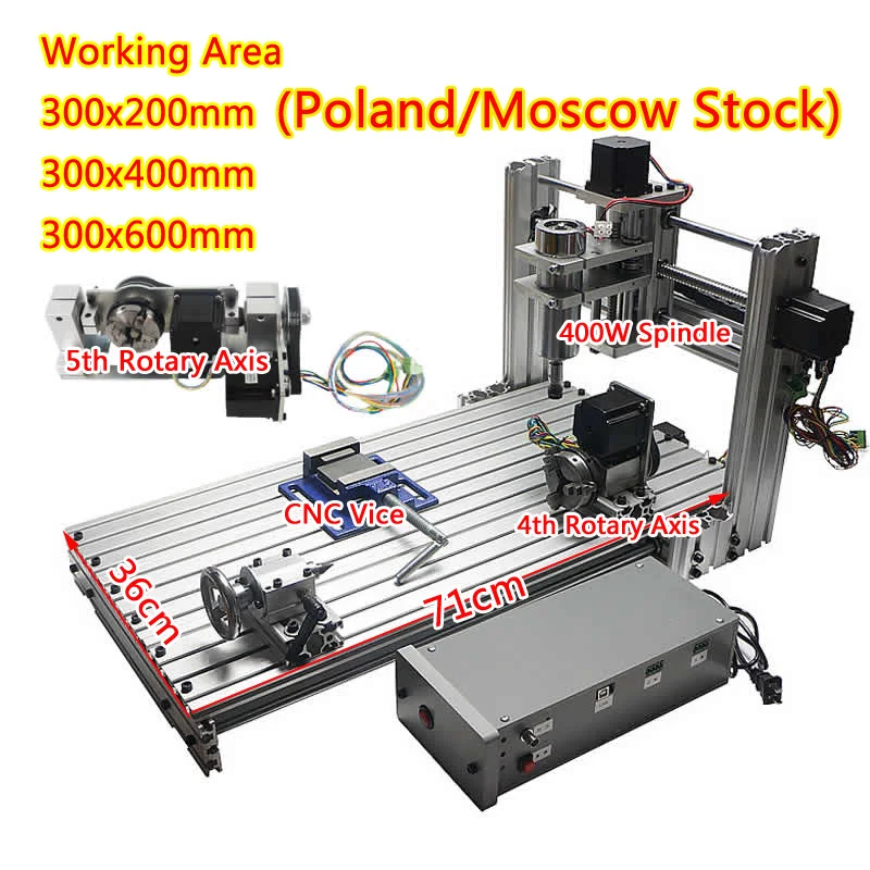 

Diy Mini Cnc 3060 5 Axis Metal Router 4 Axis 3040 Wood Enraving Milling Machine 3020 Pcb Engraver Carving Cutting Lathe Kit 400w