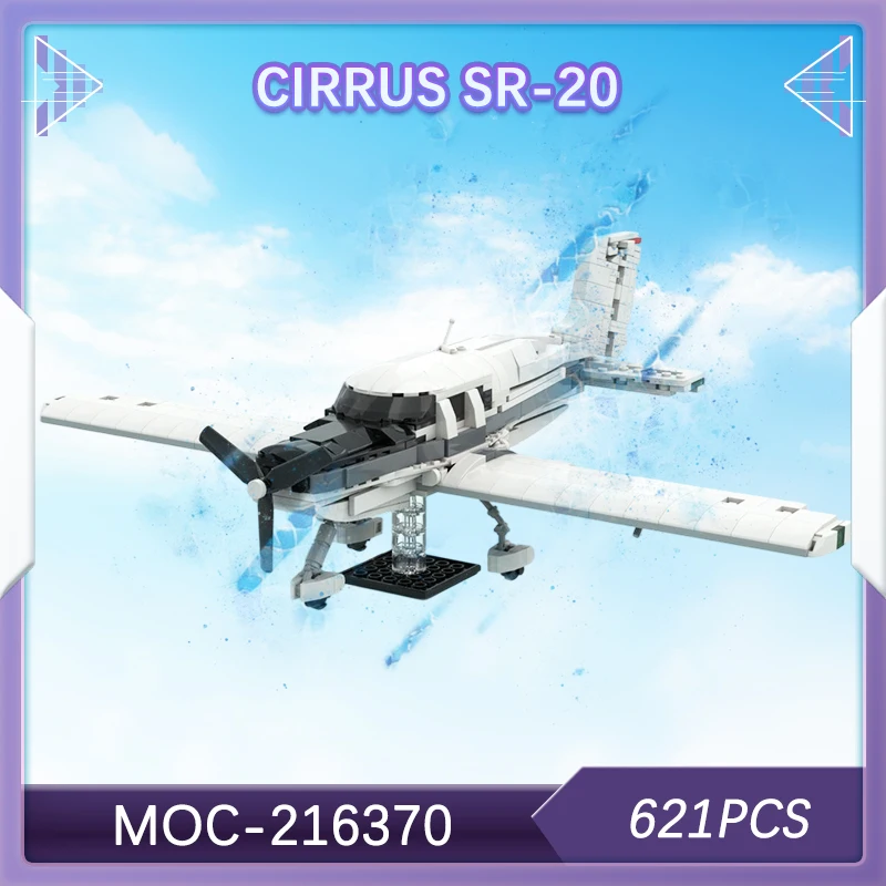 

621PCS MOCS Cirrus sr-20 Building Block Propeller Fighter Model Ornament Aviation Toys Birthday Gifts Children DIY MOC-216370