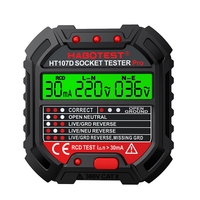 HABOTEST HT107 Pro Socket Tester Voltage Test Socket Detector Ground Zero Line Plug Polarity Phase Check EU Plug Easy Install